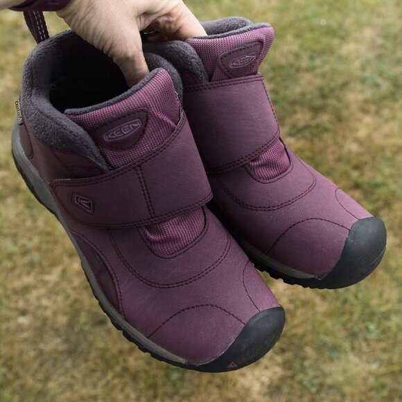 Keen Dry Waterproof Purple Gray Hiking Boots Style 1020134 -  Big Kid Size 6 - Picture 11 of 12